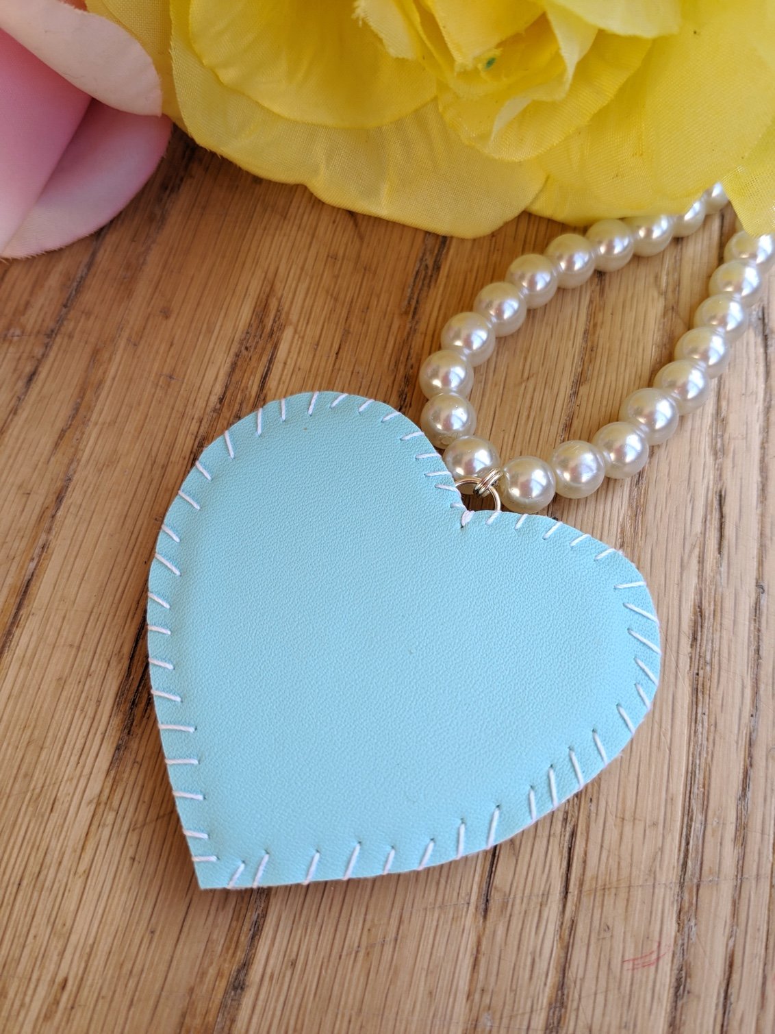 Image of Love Heart Cookie Pearl Necklace 
