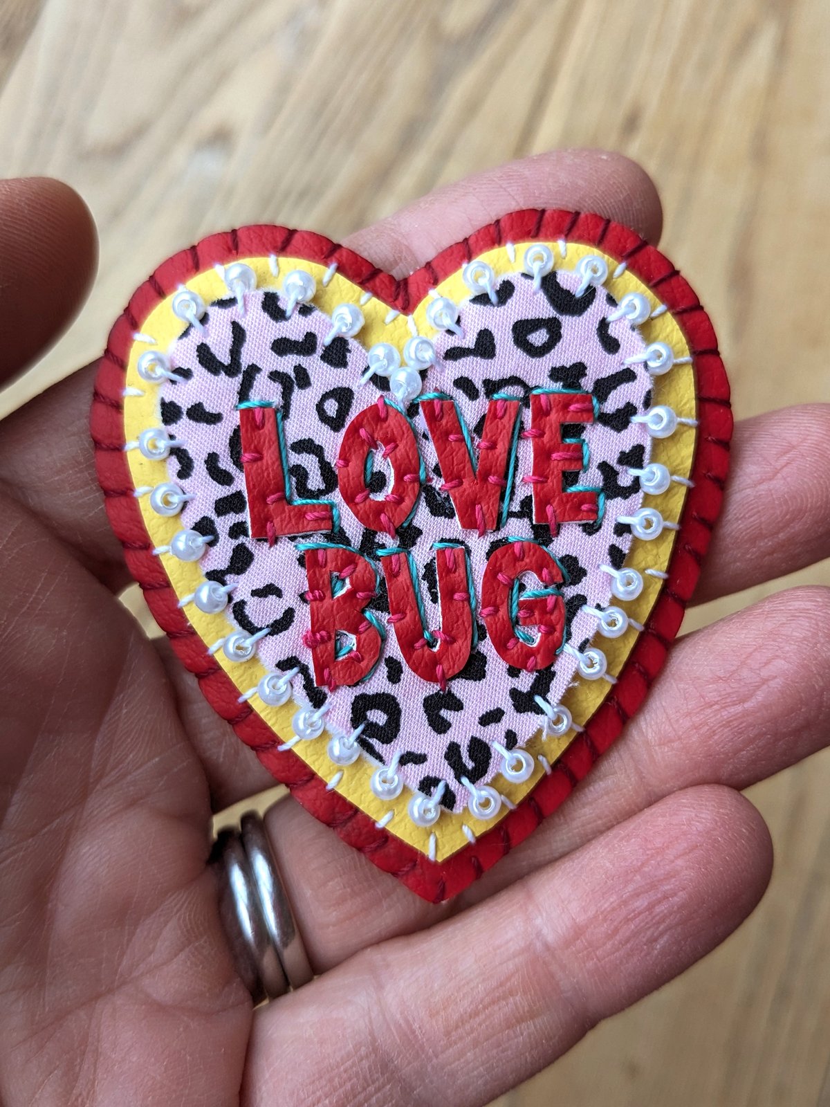 Image of Love Bug Heart Brooch