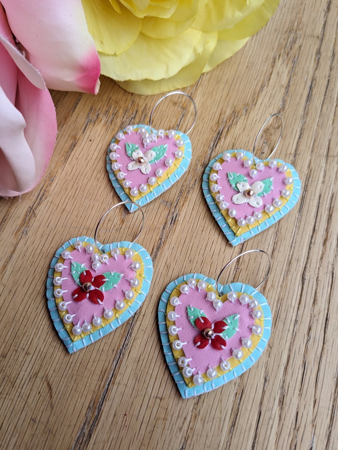 Image of Love Heart Cookie Earrings
