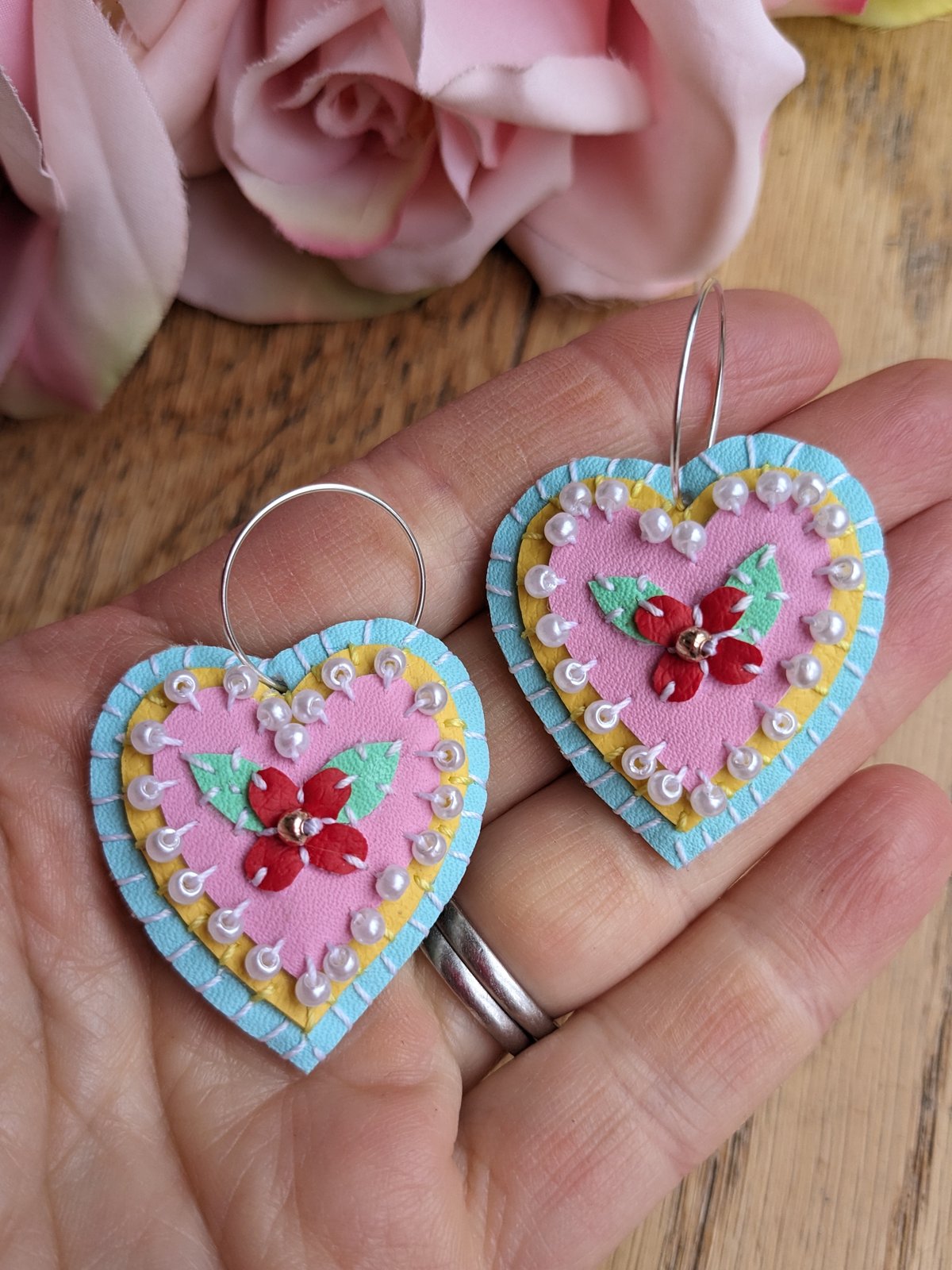 Image of Love Heart Cookie Earrings