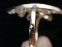Image 3 of Edwardian French 18ct yellow gold platinum sapphire diamond 0.75ct nouveau ring