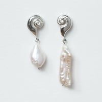 Image 1 of Snail Pearl Studs Baroque