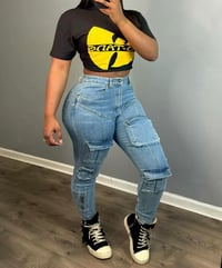 ZIPPER DENIM JEANS 