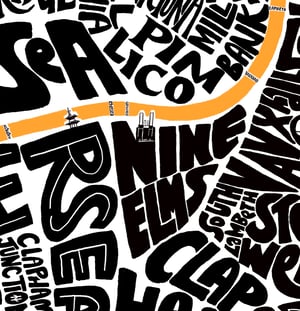 Image of Central London - Personalised Typographic Map