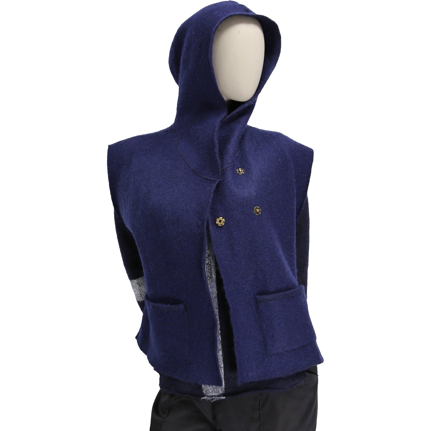 Image of WOMEN'S BLUE WOOL FELT VEST,   VHF024_01_021