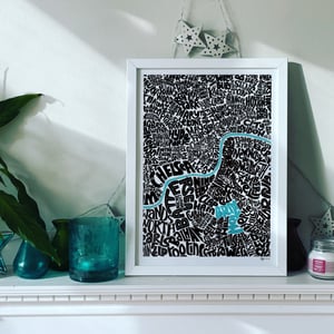 Image of Central London - Personalised Typographic Map