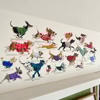 Image 1 of ORIGINAL ARTWORK - Dogs in Jumpers Race -  65x25cm