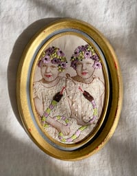 Image 1 of Snakes Alive! -Hand embroidered antique photo