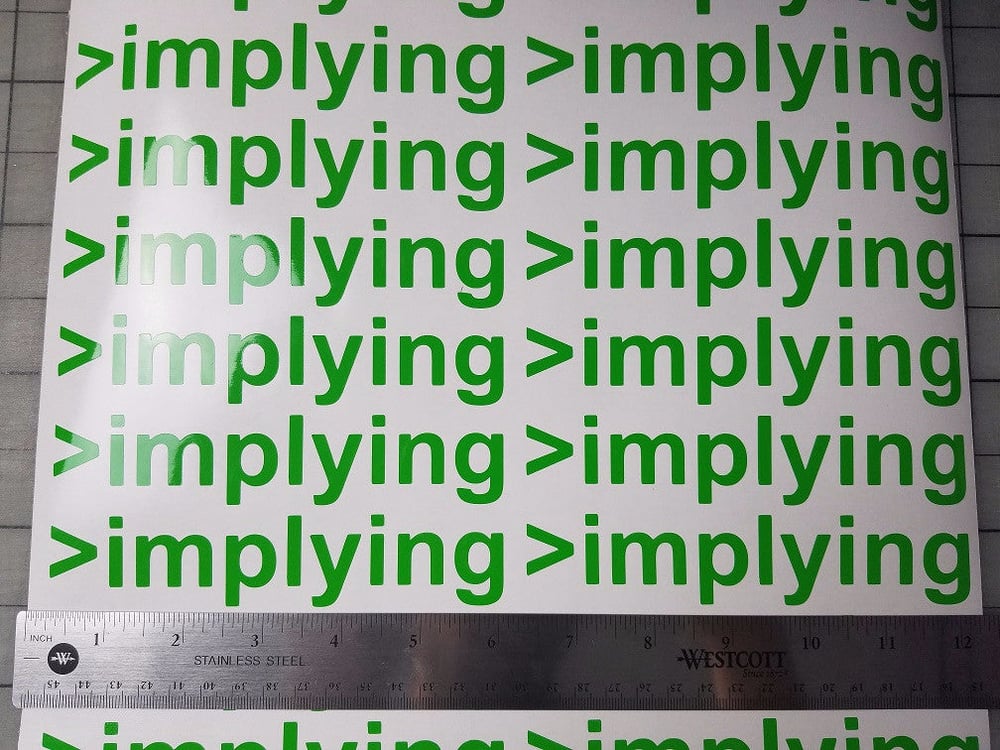 >implying Vinyl (Green text)