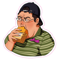 Image 1 of "Cheese Lady" Meme Sticker