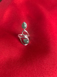 Image of BAGUE AVENTURINE VERTE EN ARGENT 925 RÉGLABLE 