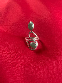 Image of BAGUE AVENTURINE VERTE EN ARGENT 925 RÉGLABLE 