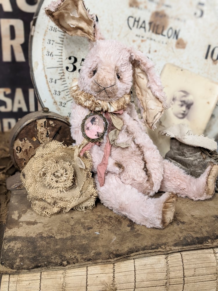Image of 17" - Vintage SHABBY style SOFT PINK Rabbit / HARE  -by Whendi's Bears...