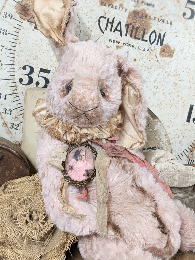 Image of 17" - Vintage SHABBY style SOFT PINK Rabbit / HARE  -by Whendi's Bears...