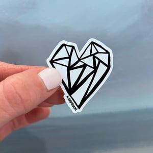 Image of fractured HEART tiny sticker 2-pack
