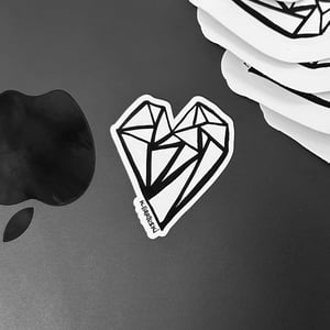 Image of fractured HEART tiny sticker 2-pack