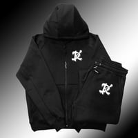 Image 1 of Détis Kinore Black "Embroidered" Tech Sweatsuit