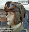 WWII Replica US M1938 Tank Crew Helmet & Polaroid 1021 Goggles. 2nd Armored Division.
