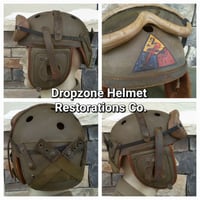 Image 2 of WWII Replica US M1938 Tank Crew Helmet & Polaroid 1021 Goggles. 2nd Armored Division.