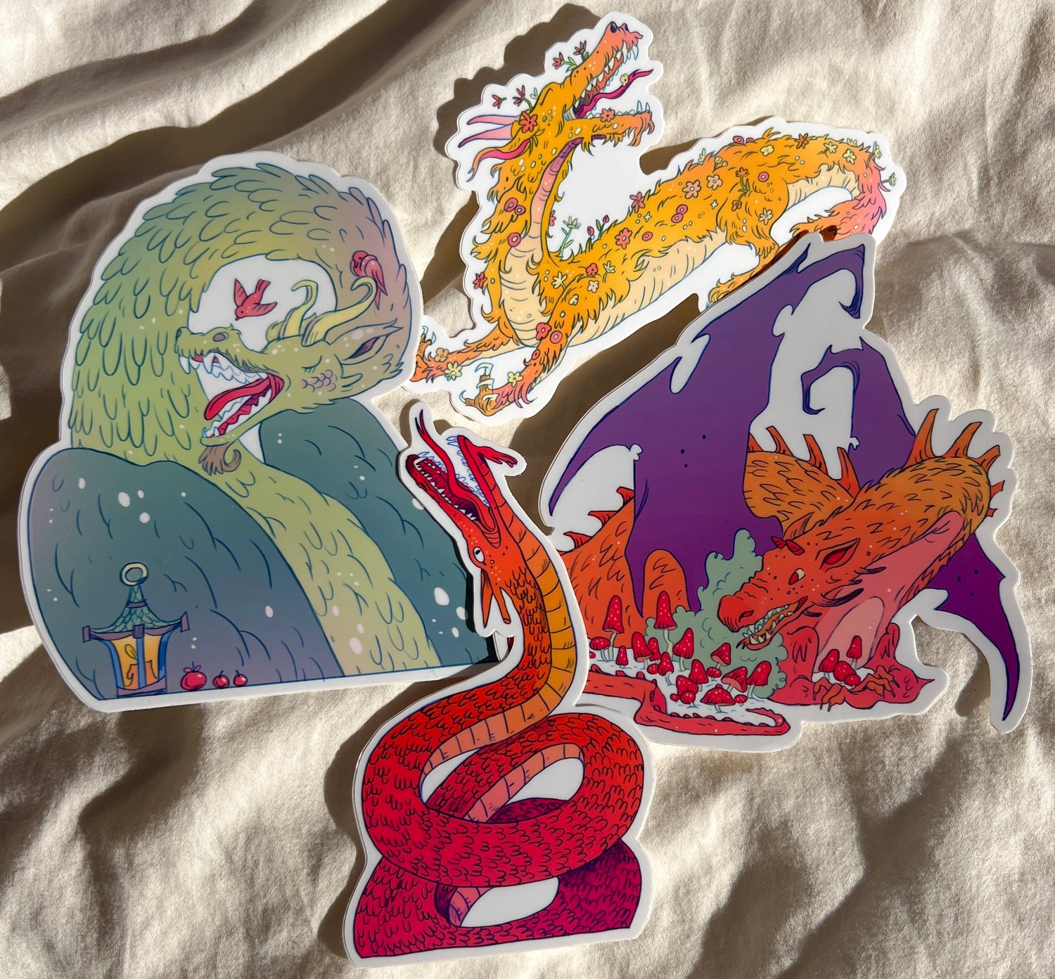 Dragon Stickers x4