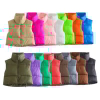 Women's Winter Crop Vest Sleeveless Warm Outerwear Puffer Vest Jacket