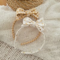 Image 1 of Mini Marigold & Mustard Check headbands