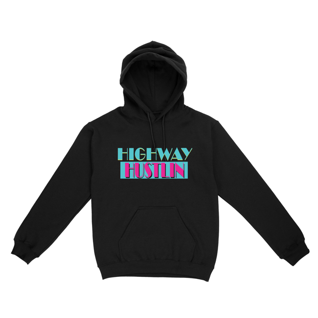 HIGHWAY HUSTLIN BLACK HOODIE"MIAMI VICE"