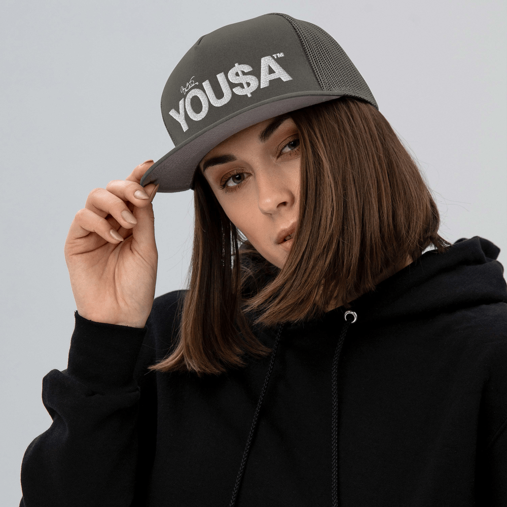 YOU$A™ | Flat Bill, High Profile, Mesh Back Snapback