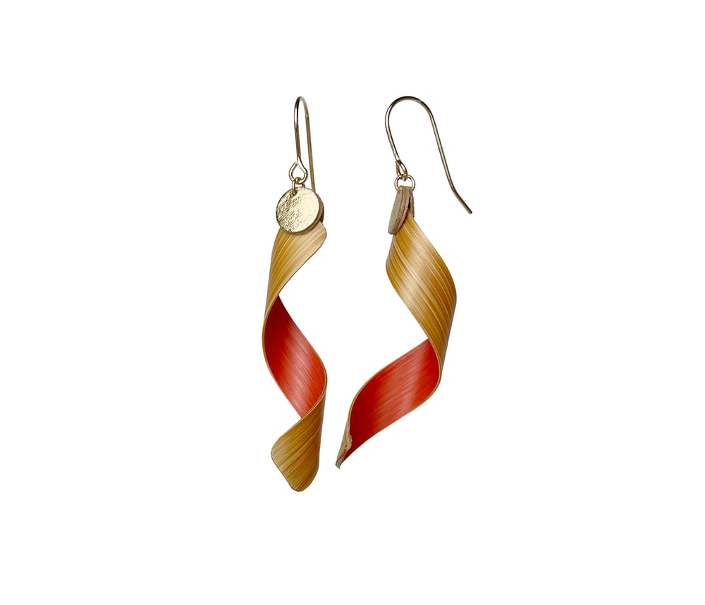 Image of Trace of Nature - Bamboo Earring (Brick Red)