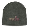 "How's That? - The Podcast" - Embroidered Cable Knit Beanie - Charcoal