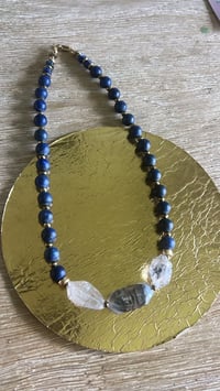 Image 3 of *new* TRIPLE T + LAPIS necklace