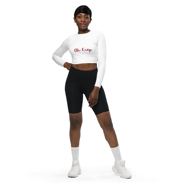 Image of Recycled long-sleeve crop top