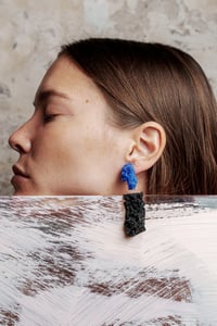 Image 1 of Sugar Double Blue Oxide and Black Earrings