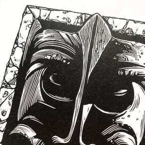 Black Sunday Gargoyle linocut print