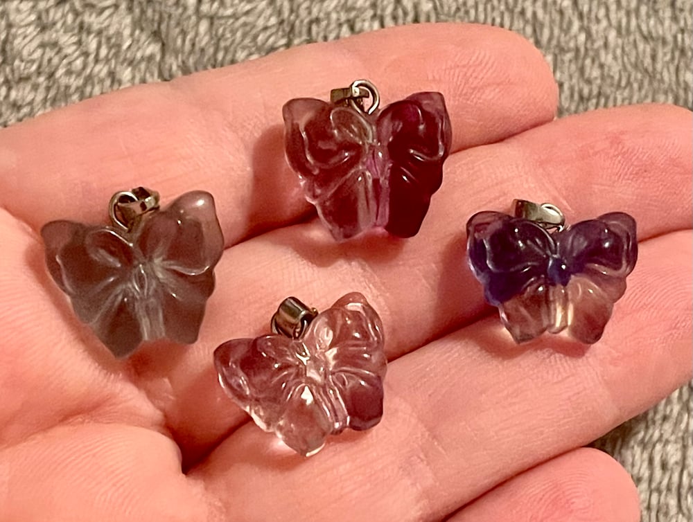 Image of Fluorite butterfly pendants 