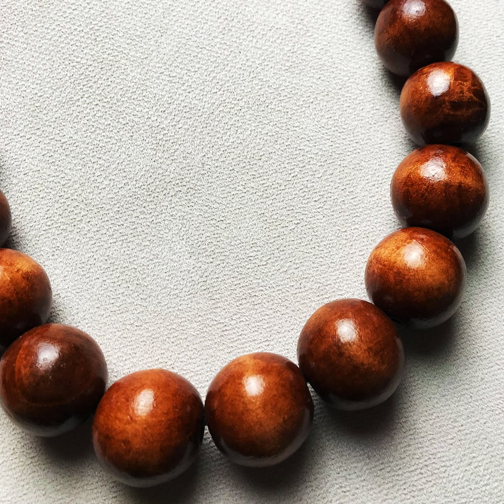 Image of Zulu Wood Bead Mens Necklace