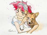 Ed and Ein Watercolor 8.5x11” PRINT