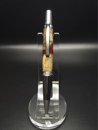 Image 1 of Buckeye Burl  with Red and Silver acrylic - Manhattan