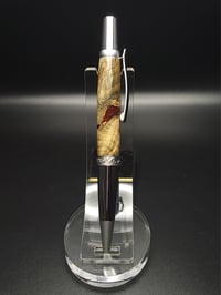 Image 3 of Buckeye Burl  with Red and Silver acrylic - Manhattan