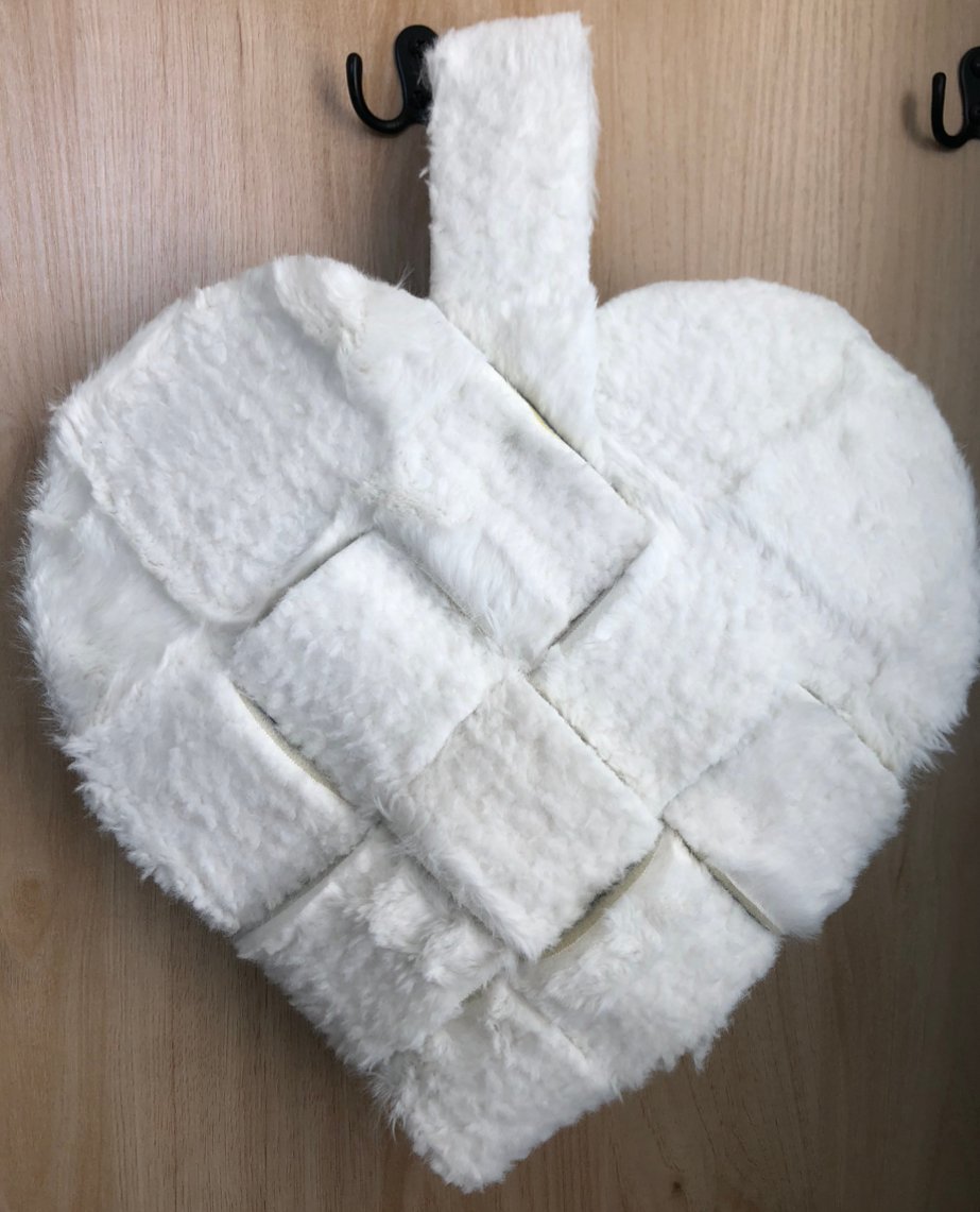 Image of Snow White Fluff Heart Stocking