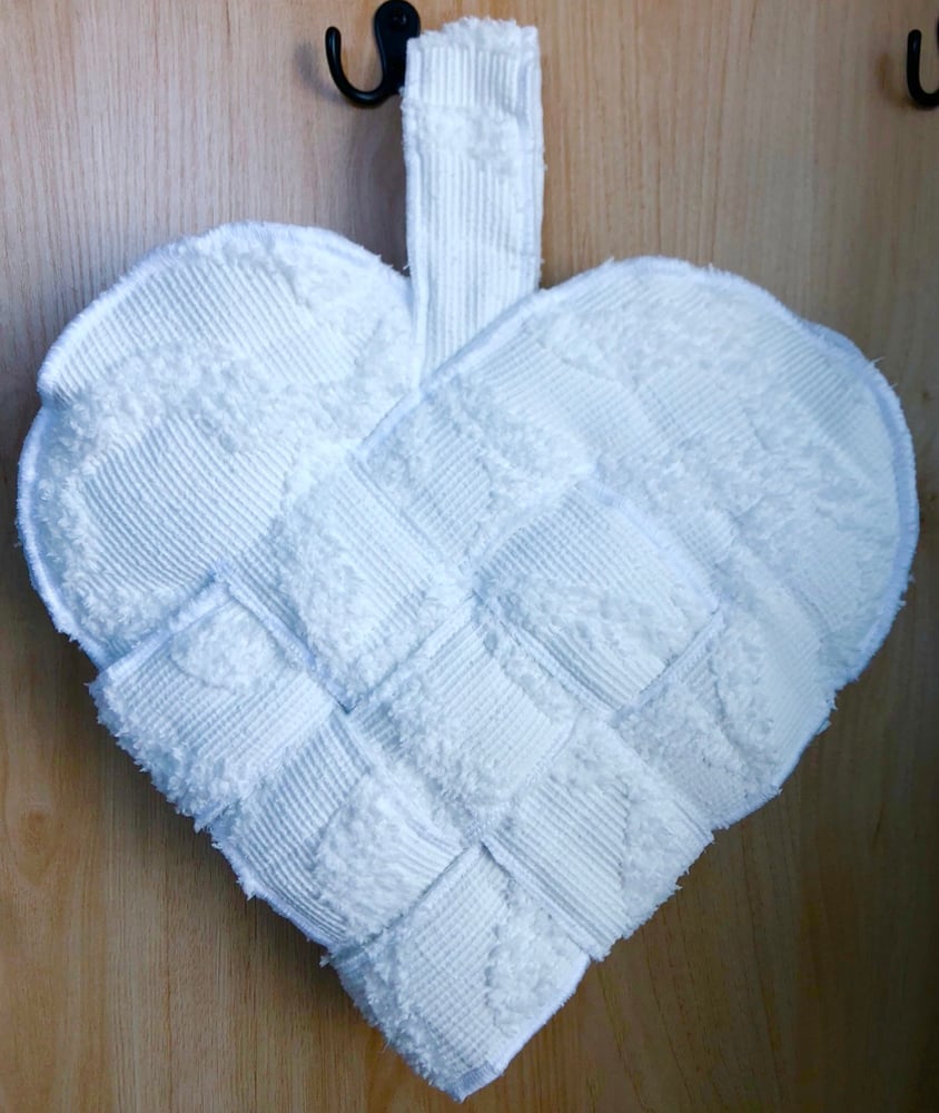 Image of Chenille White Heart Stocking