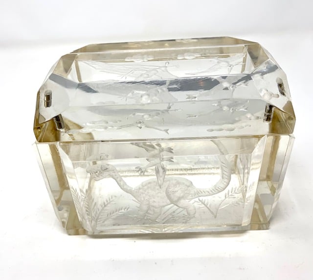Image of Clear Lucite Prehistoric Box by Joyce Francis