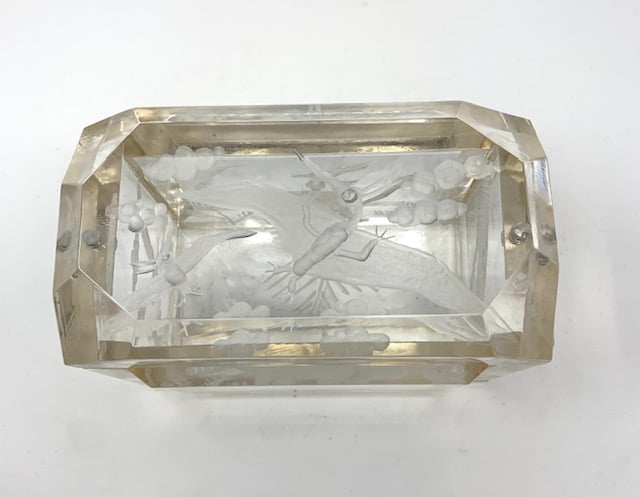 Image of Clear Lucite Prehistoric Box by Joyce Francis