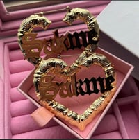 Image 3 of Heart shape bamboo earrings