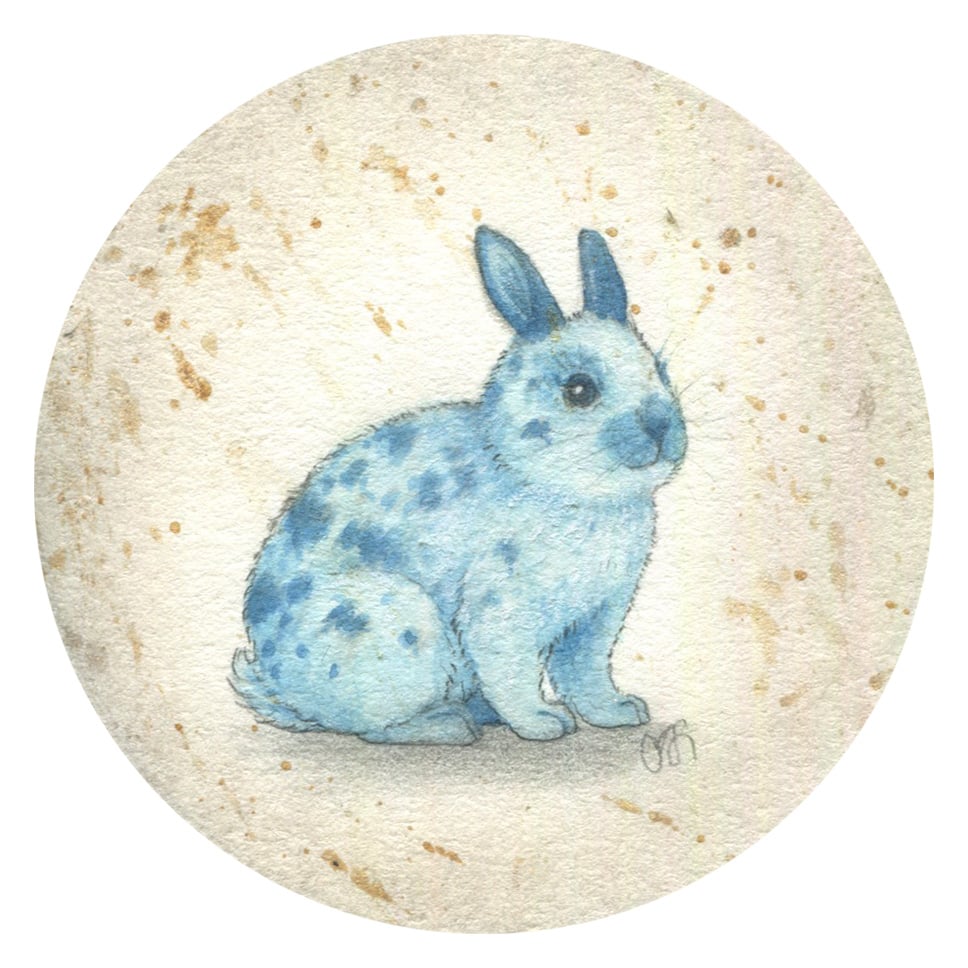 Original Art: Cyan Bunny | Candace Jean