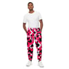 Pink Black and White Maze Joggers Workout Pants Running Pants Festival Pants