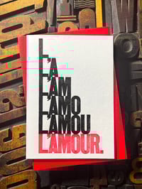 Image 1 of L'AMOUR. | Stacked | Valentines Letterpress Card
