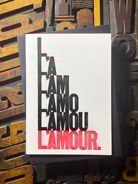 Image 2 of L'AMOUR. | Stacked | Valentines Letterpress Card