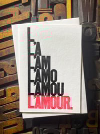 Image 4 of L'AMOUR. | Stacked | Valentines Letterpress Card