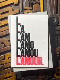 Image 3 of L'AMOUR. | Stacked | Valentines Letterpress Card